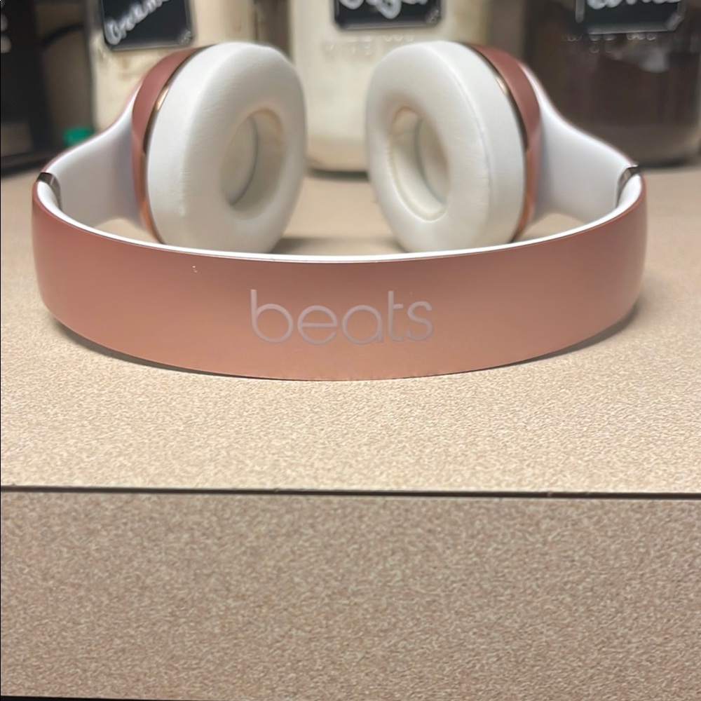 Beats Gold and White On-Ear Headphones with Sleek Design